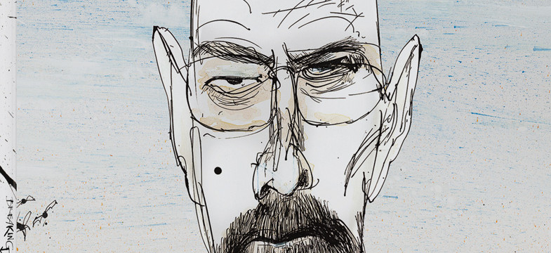 Illustrator Ralph Steadman in der Breaking Bad Art Gallery