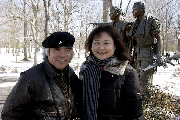 Nick Ut with Phan Thi Kim Phuc Girl in Iconic Vietnam War photo Bring Message of hope, picture took this year in May, 2009 at Vietnam VeMemorial Soldiers in Washington D.C ,(AP Photo/Nick Ut (AP Photo/Nick Ut)