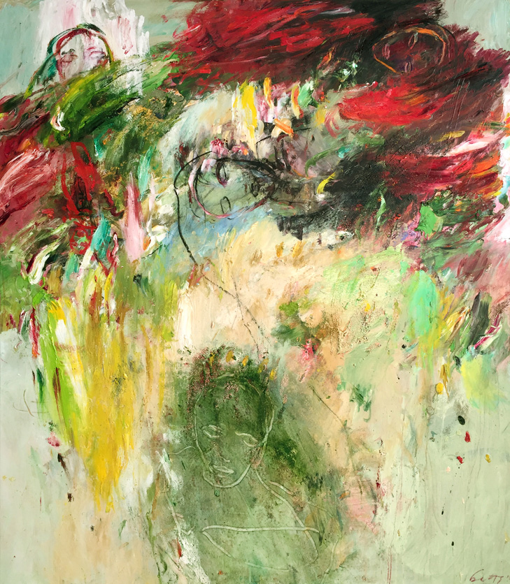 Heather-Betts: He lets me go 2015 160 x 140cm Oil and charcoal on canvas