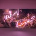 Why Love?, 2016, Neon, vintage canvas, objet trouvé