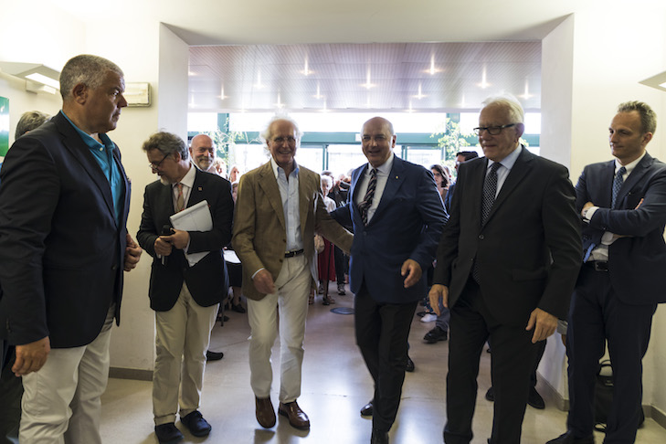 3rd from left, Luciano Benetton, next to him Mayor of Trieste Roberto Dipiazza